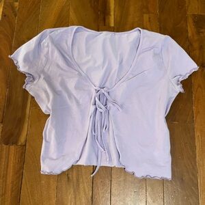 Lavender Tie-Front Top